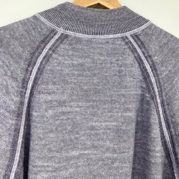 Tommy Bahama Mens Reversible Sweater 1/4 Zip Linen Blend Large Lavender Purple - Picture 3 of 10